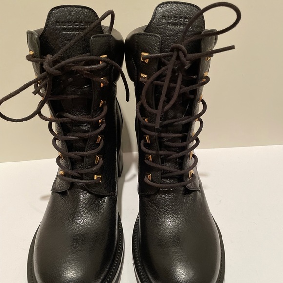Buscemi Black Leather Combat Boots Sz 36.5 - Picture 2 of 6
